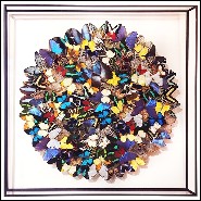 Décoration murale réalisée avec de véritables et rares papillons PC-Butterflies Multicolors