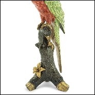 Bougeoir en porcelaine peint à la main 162-Green Parrot Sculpture