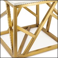 Side Table with metal base in brushed brass finish 162-Raytona Brushed