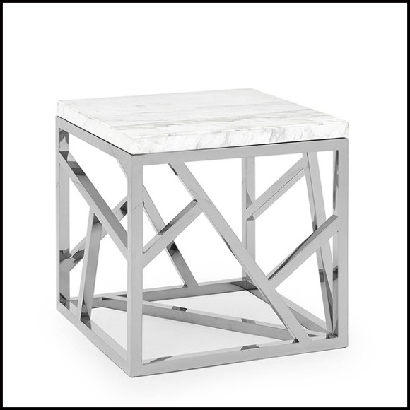 Side Table with metal base in chrome finish 162-Raytona Chrome