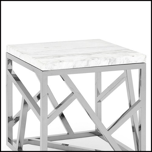 Side Table with metal base in chrome finish 162-Raytona Chrome