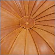 Pouf couvert de véritable cuir coloris brown 176-Shell