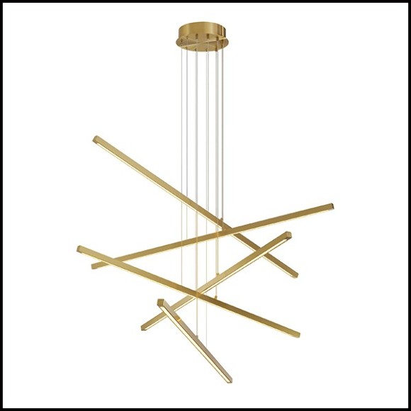Chandelier in brass with integrated LED lights 24-Kimpton