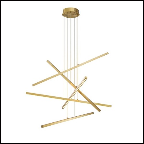 Chandelier in brass with integrated LED lights 24-Kimpton