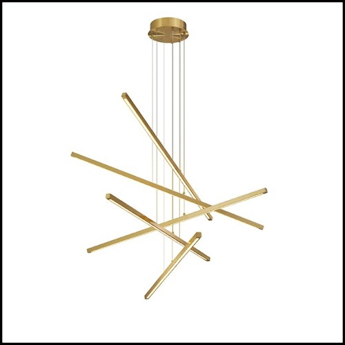 Chandelier in brass with integrated LED lights 24-Kimpton