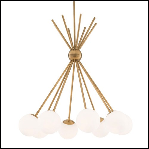 Chandelier with structure in brass in antique finish 24-Luxor