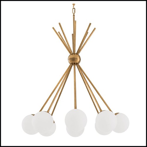 Chandelier avec structure en laiton finition antique 24-Luxor