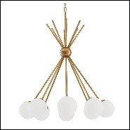 Chandelier with structure in brass in antique finish 24-Luxor