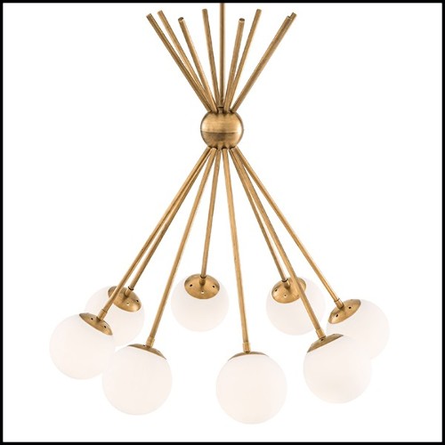Chandelier with structure in brass in antique finish 24-Luxor