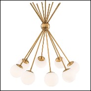 Chandelier with structure in brass in antique finish 24-Luxor