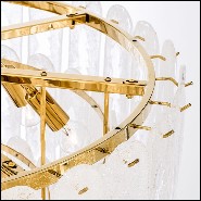 Chandelier avec structure finition gold et verre taillé finition givre 24- Riveria