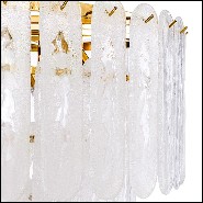 Chandelier with structure in gold finish and frosted glass 24-Riveria