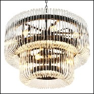Chandelier with structure in bronze finish and clear glass 24-Sutton House