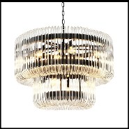 Chandelier with structure in bronze finish and clear glass 24-Sutton House