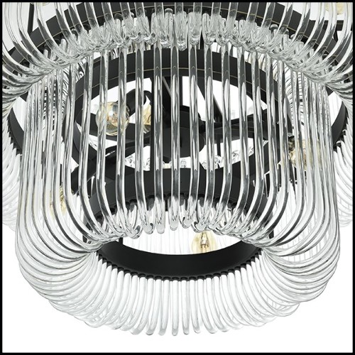 Chandelier with structure in bronze finish and clear glass 24-Sutton House