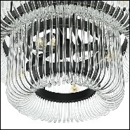 Chandelier with structure in bronze finish and clear glass 24-Sutton House