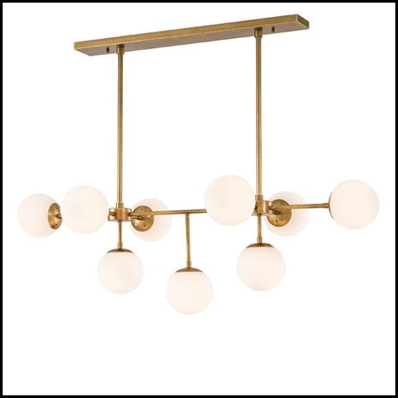 Chandelier with structure in brass in antique finish 24-Lux