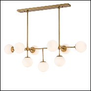 Chandelier with structure in brass in antique finish 24-Lux