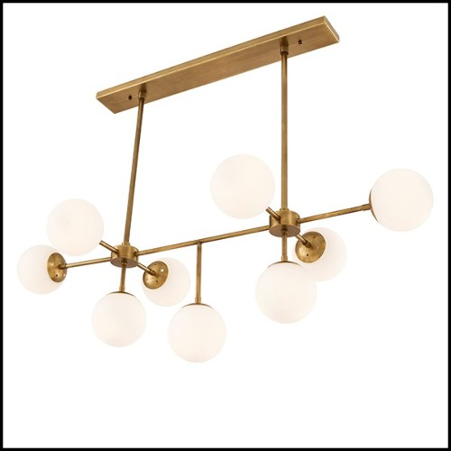 Chandelier avec structure en laiton finition antique 24-Lux
