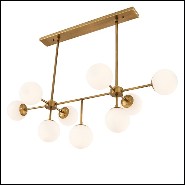 Chandelier avec structure en laiton finition antique 24-Lux