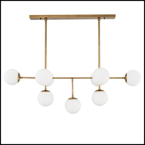 Chandelier avec structure en laiton finition antique 24-Lux