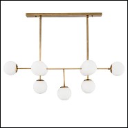 Chandelier avec structure en laiton finition antique 24-Lux