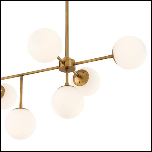 Chandelier avec structure en laiton finition antique 24-Lux