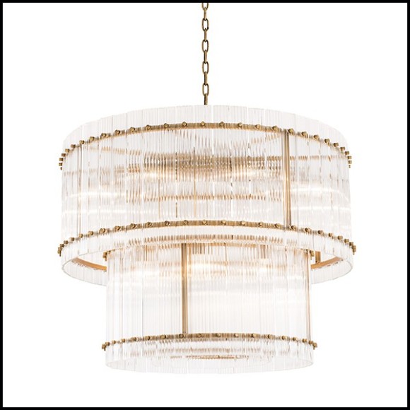 Chandelier avec structure en laiton finition antique 24-Ruby L