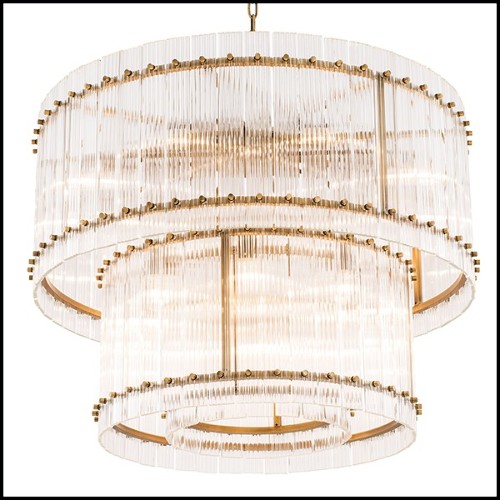 Chandelier with structure in brass in antique finish 24-Ruby L
