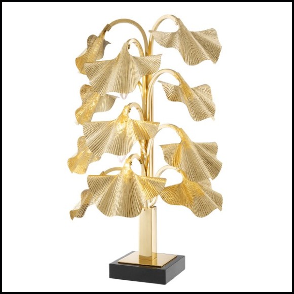 Lamp with structure in polished brass and with base in granite 24-Donati