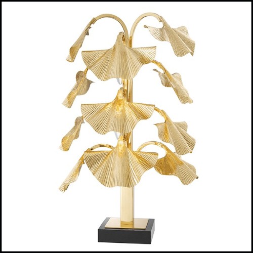 Lamp with structure in polished brass and with base in granite 24-Donati