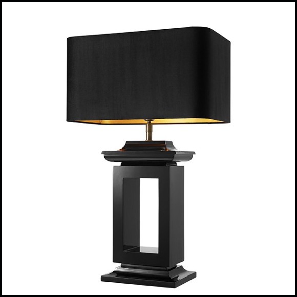 Table Lamp with structure in brass in black finish and shade in velvet 24-Mandarin