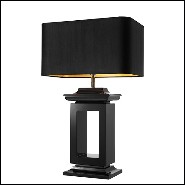 Table Lamp with structure in brass in black finish and shade in velvet 24-Mandarin