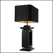 Table Lamp with structure in brass in black finish and shade in velvet 24-Mandarin