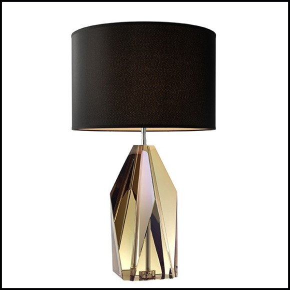 Table Lamp with structure in iron and base in crystal glass 24-Setai Amber