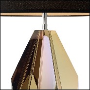 Lampe avec structure en fer et base en verre cristal 24-Setai Amber