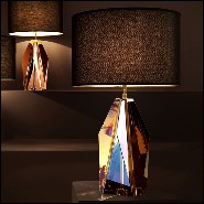 Lampe avec structure en fer et base en verre cristal 24-Setai Amber