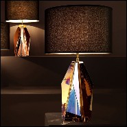 Table Lamp with structure in iron and base in crystal glass 24-Setai Amber