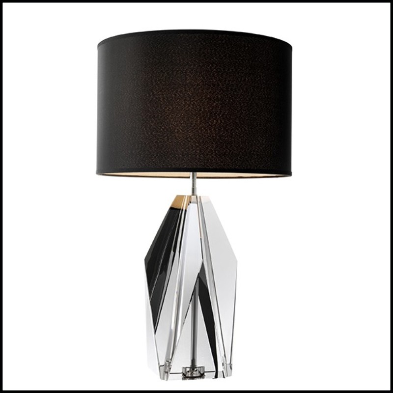 Table Lamp with structure in iron and base in smoked crystal glass 24-Setai Smoke