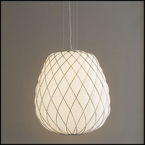 Suspension avec structure en métal nickelé finition gold 40-Baloon