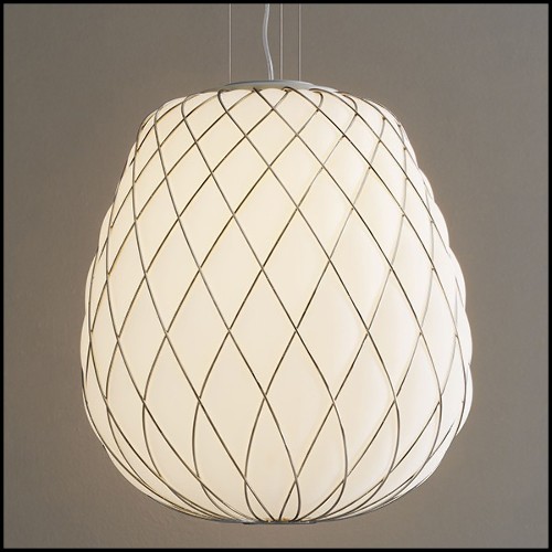 Suspension avec structure en métal nickelé finition gold 40-Baloon