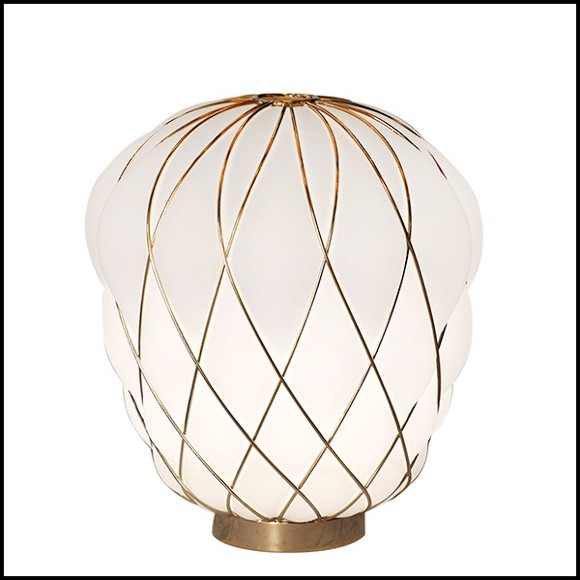 Lampe avec structure en métal nickelé finition gold 40-Baloon