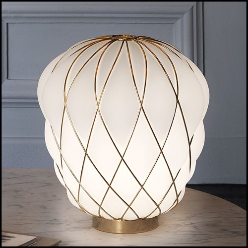Lampe avec structure en métal nickelé finition gold 40-Baloon