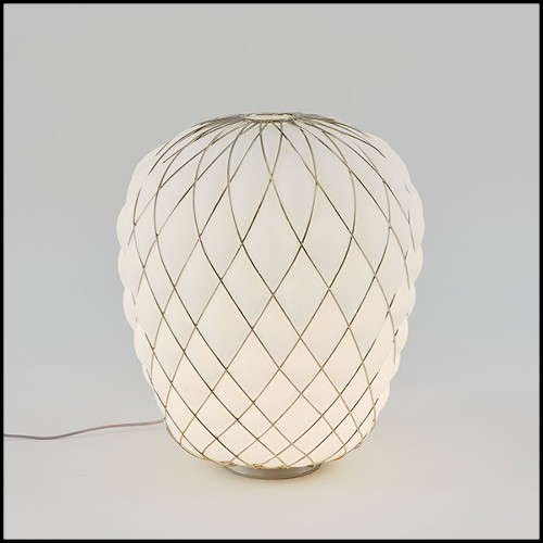 Lampe avec structure en métal nickelé finition gold 40-Baloon