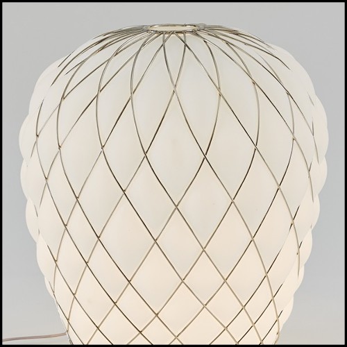 Table Lamp with structure in nickeled metal in gold finish 40-Baloon