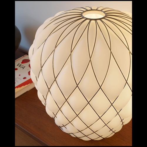 Lampe avec structure en métal nickelé finition gold 40-Baloon