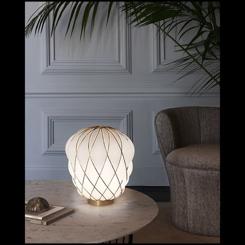 Lampe avec structure en métal nickelé finition gold 40-Baloon
