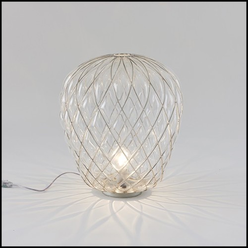 Lampe avec structure en métal nickelé finition gold 40-Baloon