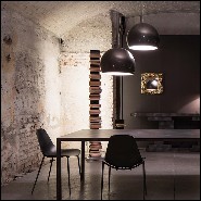 Suspension avec abat-jour en aluminium recouvert de feuille d'or 107-Dome Gold Leaf