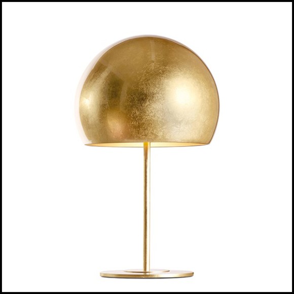 Table Lamp with iron base and with aluminium shade 107-Dome Gold Leaf